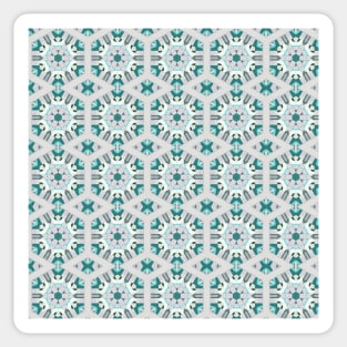 Vintage Tiles Pattern Blue and Grey Sticker